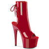 ADORE-1018 Plateau Peeptoe Stiefeletten Rot Lack von Pleaser