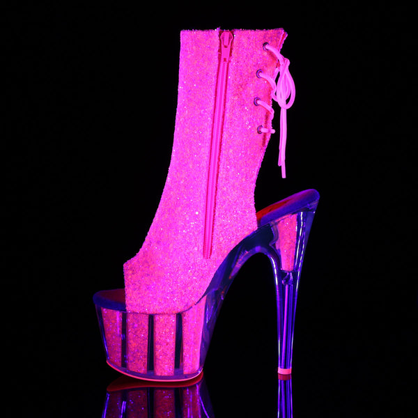 ADORE-1018G Plateau Stiefeletten - Pink UV von Pleaser – Ansicht 3