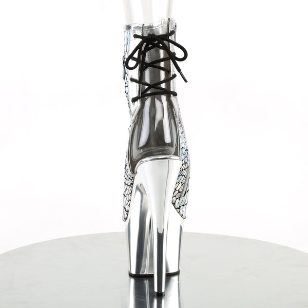 ADORE-1018HG Plateau Stiefeletten Silber Holo von Pleaser – Ansicht 4
