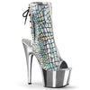 ADORE-1018HG Plateau Stiefeletten Silber Holo von Pleaser