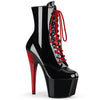 ADORE-1020 Plateau Stiefel - Schwarz/Rot Lack von Pleaser