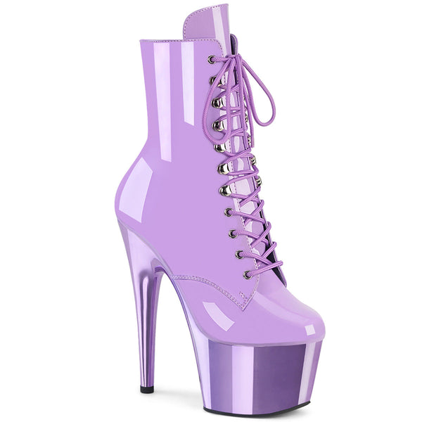 ADORE-1020 Plateau Stiefeletten Violett Chrome von Pleaser