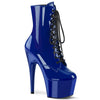 ADORE-1020 Plateau Stiefeletten Lack Royal Blau von Pleaser