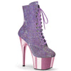 ADORE-1020CHRS Plateau Stiefeletten - Glitzersteine Flieder | Pleaser