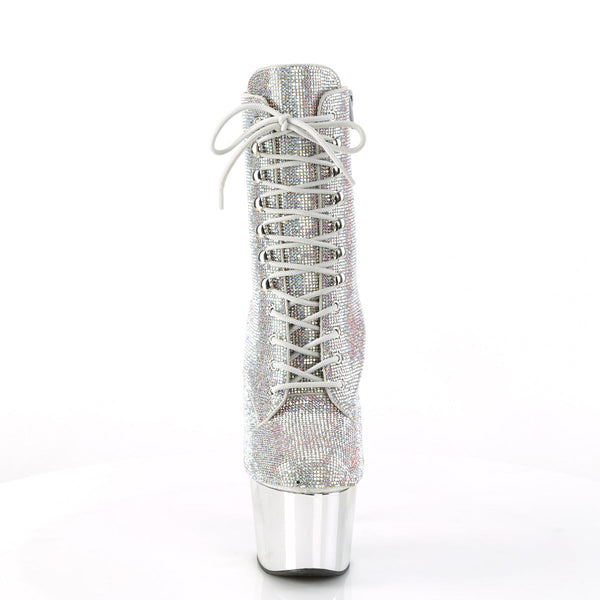 ADORE-1020CHRS Plateau Stiefeletten - Glitzersteine von Pleaser – Ansicht 2