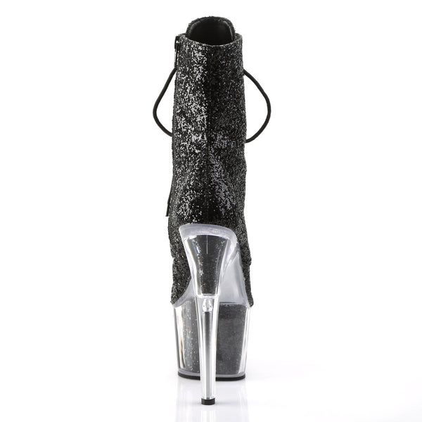 ADORE-1020G Plateau Stiefeletten Glitzer - Schwarz von Pleaser – Ansicht 4