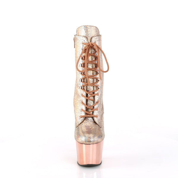 ADORE-1020HM Plateau Stiefel - Roségold von Pleaser – Ansicht 2