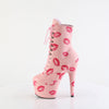 ADORE-1020KISSES - Plateau Stiefeletten - Rosa mit Muster | Pleaser