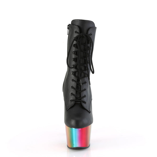 ADORE-1020RC Plateau Stiefel - Schwarz Matt/Regenbogen von Pleaser – Ansicht 2
