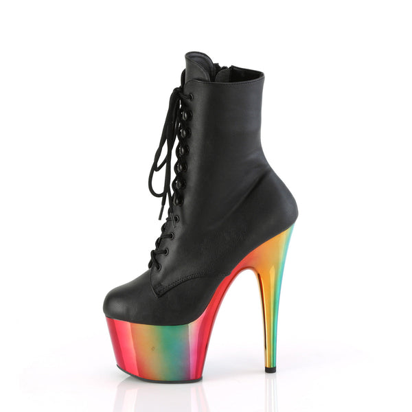 ADORE-1020RC Plateau Stiefel - Schwarz Matt/Regenbogen von Pleaser – Ansicht 3