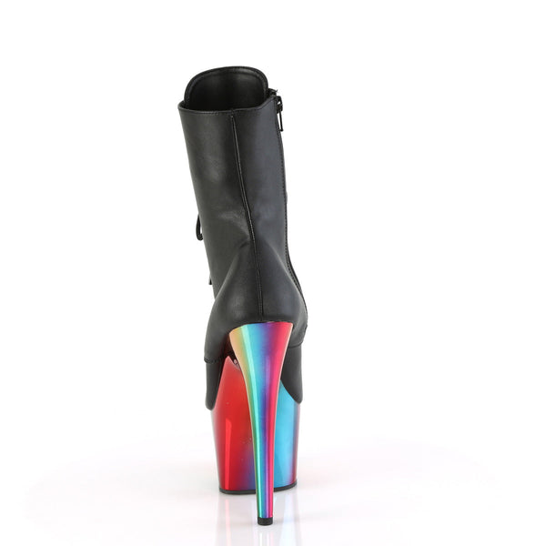ADORE-1020RC Plateau Stiefel - Schwarz Matt/Regenbogen von Pleaser – Ansicht 4