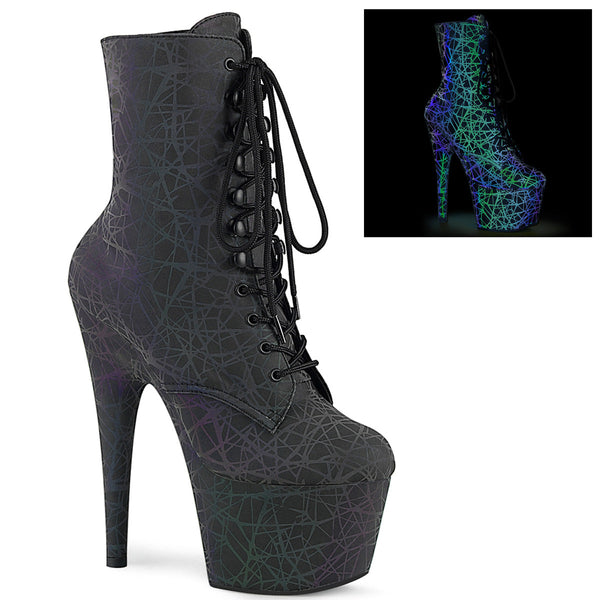 ADORE-1020REFL Plateau Heels - Grün/Lila von Pleaser