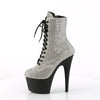 ADORE-1020RS Plateau Stiefeletten - Silber Glitzersteine von Pleaser – Ansicht 3