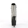 ADORE-1020RS Plateau Stiefeletten - Silber Glitzersteine von Pleaser – Ansicht 4