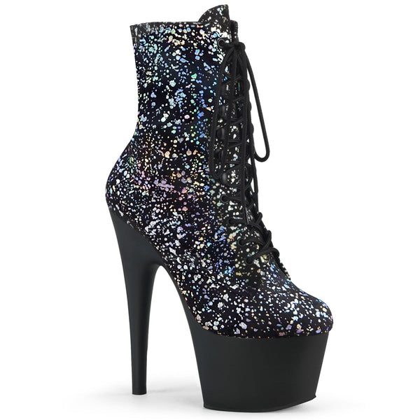 ADORE-1020SPLAT Plateau Stiefeletten - Schwarz Holo von Pleaser