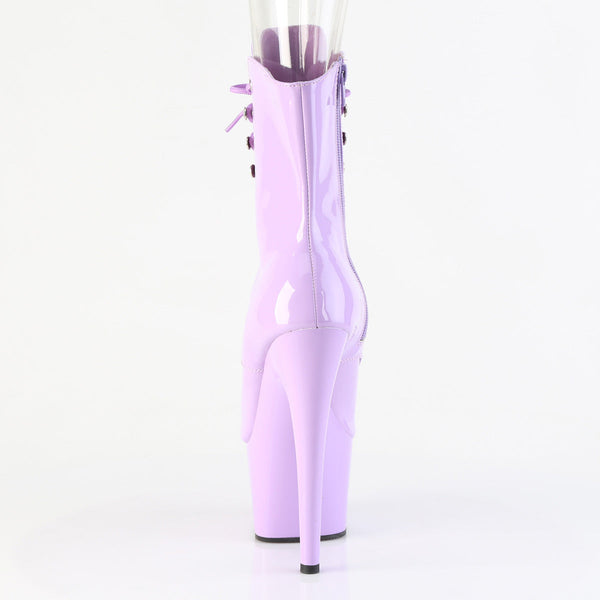 ADORE-1021 Plateau Peeptoe Stiefeletten Violett Lack von Pleaser – Ansicht 4