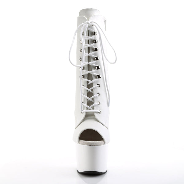 ADORE-1021 Plateau Stiefeletten - Weiß von Pleaser – Ansicht 2