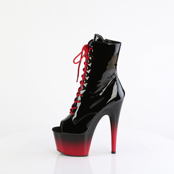 ADORE-1021BR-H Plateau Stiefeletten Rot/Schwarz Lack von Pleaser – Ansicht 3