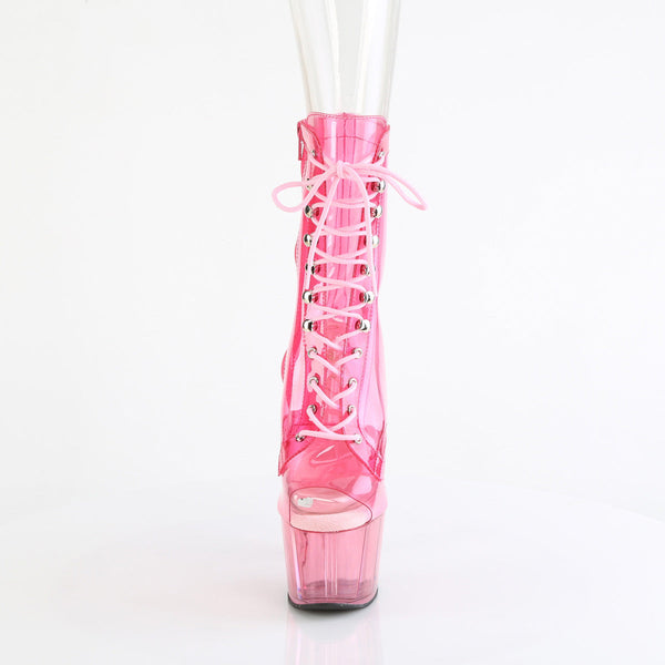 ADORE-1021C-T Plateau Stiefeletten Pink Durchsichtig von Pleaser – Ansicht 2