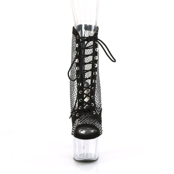 ADORE-1021RM Plateau Stiefelette Schwarz Transparent von Pleaser – Ansicht 2