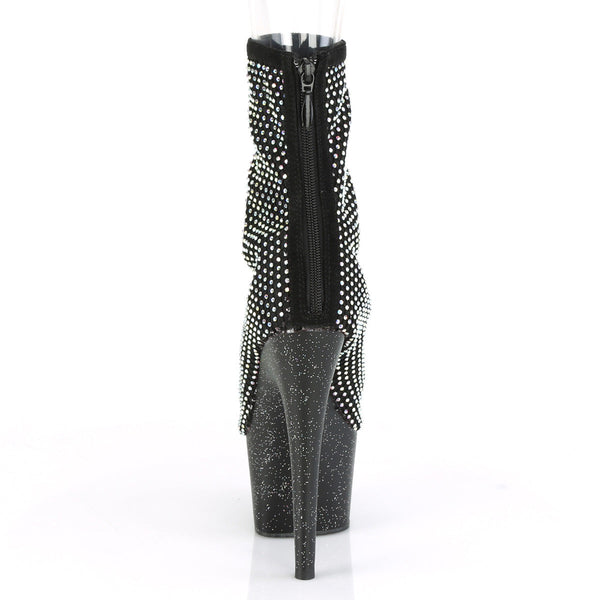 ADORE-1031 Plateau Stiefeletten - Schwarz mit Steinchen von Pleaser – Ansicht 4