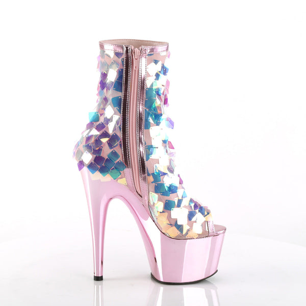 ADORE-1031SSQ Plateau Stiefeletten - Baby Pink/Opal von Pleaser – Ansicht 5