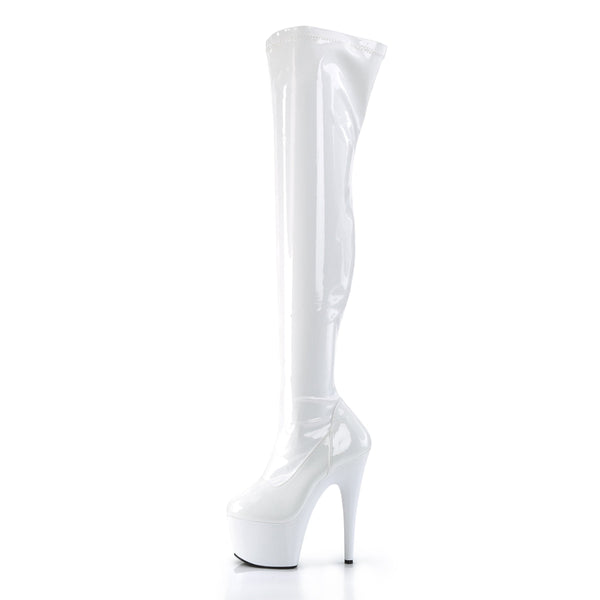 ADORE-3000 Plateau Overknee Stiefel Weiss | Pleaser SALE