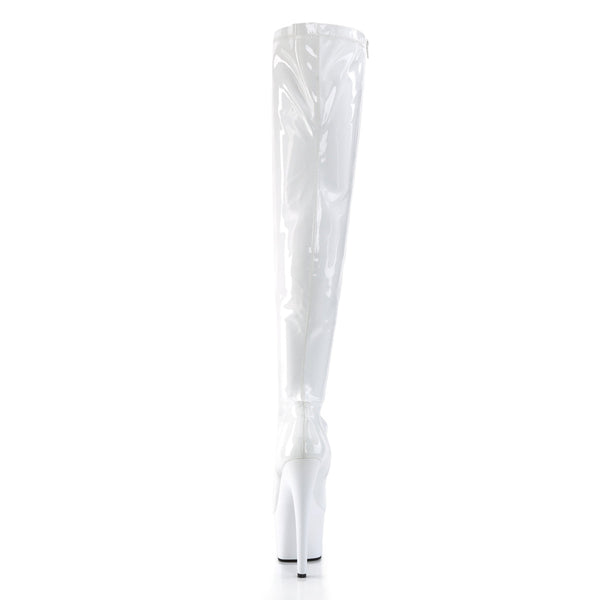 ADORE-3000 Plateau Overknee Stiefel Weiss von Pleaser – Ansicht 4