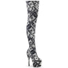 ADORE-3000DP Plateau Overknee Stiefel Dollar Print von Pleaser