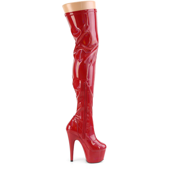 ADORE-3000HWR Plateau Overknee Stiefel Rot von Pleaser – Ansicht 5