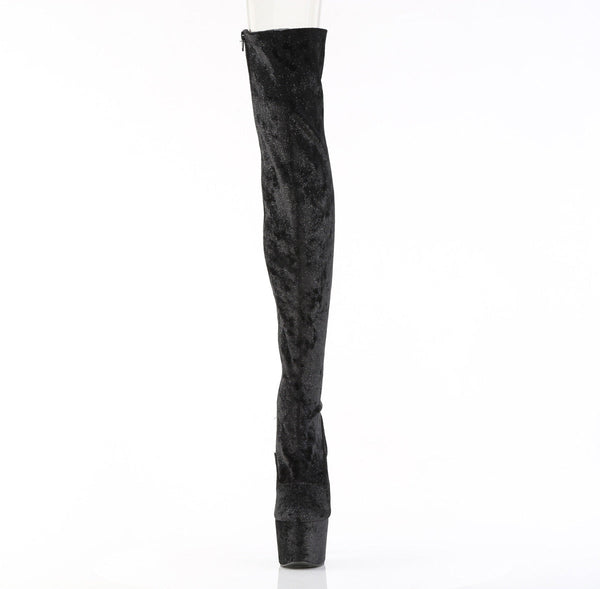 ADORE-3000WR Plateau Overknee Stiefel Schwarz von Pleaser – Ansicht 2