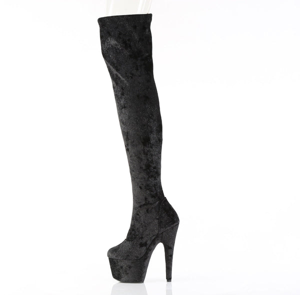 ADORE-3000WR Plateau Overknee Stiefel Schwarz von Pleaser – Ansicht 3