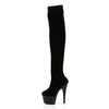 ADORE-3002 Plateau Overknee Stiefel Schwarz Samt von Pleaser – Ansicht 3