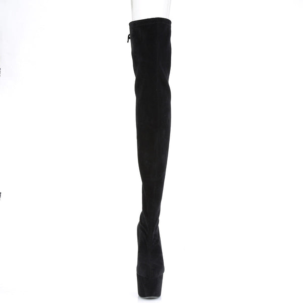 ADORE-3008 Plateau Overknee Stiefel Schwarz Samt von Pleaser – Ansicht 2
