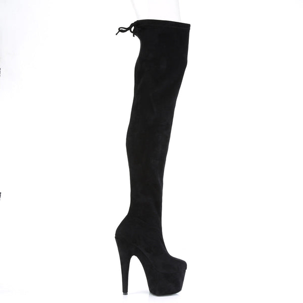 ADORE-3008 Plateau Overknee Stiefel Schwarz Samt von Pleaser – Ansicht 5