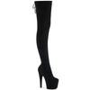 ADORE-3008 Plateau Overknee Stiefel Schwarz Samt von Pleaser