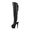 ADORE-3019 Plateau Overknee Stiefel Schwarz Matt von Pleaser – Ansicht 3