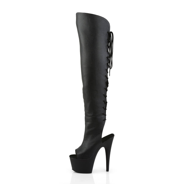 ADORE-3019 Plateau Overknee Stiefel Schwarz Matt von Pleaser – Ansicht 3