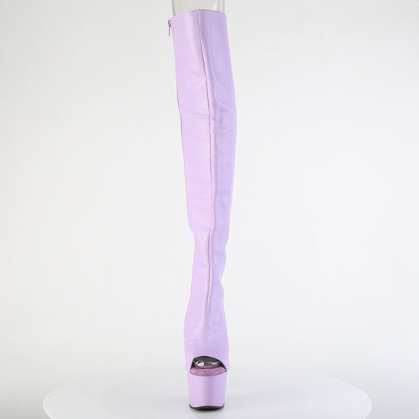 ADORE-3019 Plateau Peeptoe Overknee Stiefel Violett Matt von Pleaser – Ansicht 2