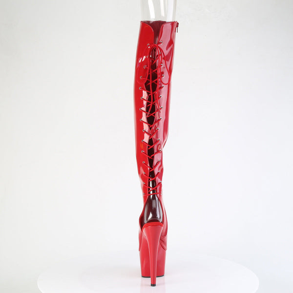 ADORE-3019HWR Stiefelette Plateau Rot von Pleaser – Ansicht 4