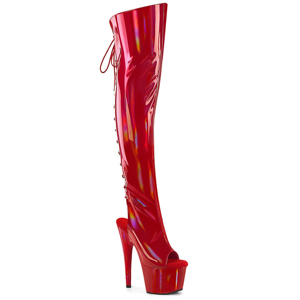 ADORE-3019HWR Stiefelette Plateau Rot von Pleaser