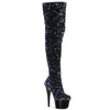 ADORE-3020 Plateau Overknee Stiefel - Schwarz von Pleaser