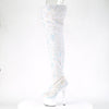 ADORE-3020 Plateau Overknee Stiefel Weiß Blau von Pleaser – Ansicht 3