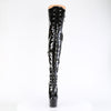 ADORE-3022 Plateau Overknee Stiefel Schwarz Lack von Pleaser – Ansicht 2