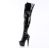 ADORE-3023 Plateau Overknee Stiefel - Schwarz von Pleaser – Ansicht 3