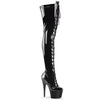 ADORE-3023 Plateau Overknee Stiefel - Schwarz von Pleaser