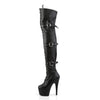 ADORE-3028 Plateau Overknee Stiefel Schwarz Matt von Pleaser – Ansicht 3