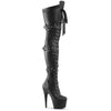 ADORE-3028 Plateau Overknee Stiefel Schwarz Matt | Pleaser