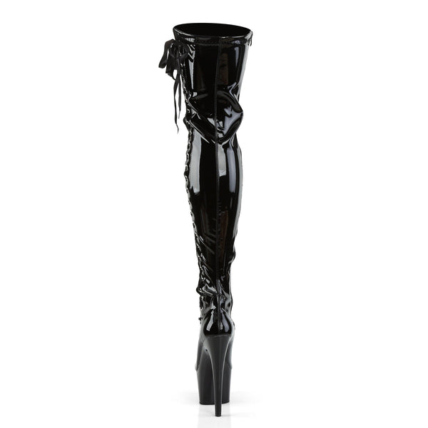 ADORE-3050 Plateau Overknee Stiefel Schwarz Lack von Pleaser – Ansicht 4