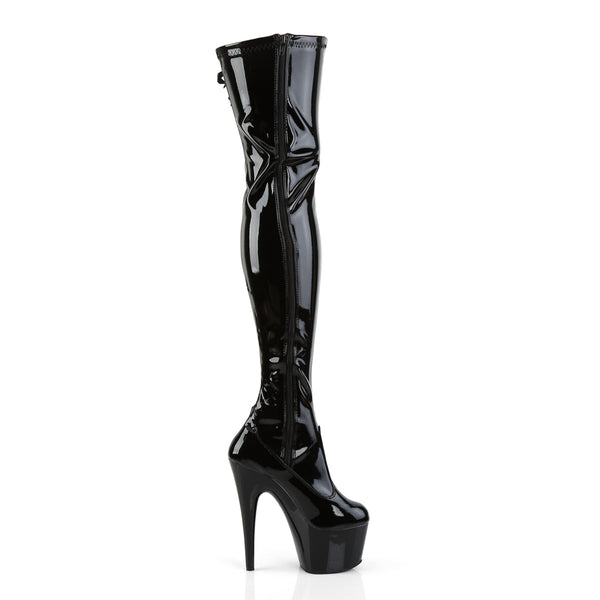 ADORE-3050 Plateau Overknee Stiefel Schwarz Lack von Pleaser – Ansicht 5